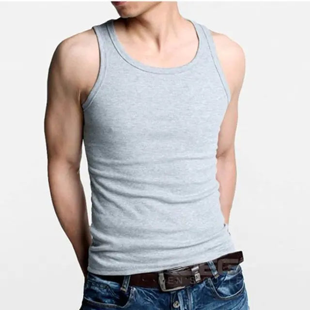 Men's Breathable Polyester Gym Tank Top for Training