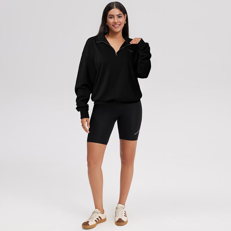 OQQ Women’S Athleisure Half-Zip Mock Neck Fall Long Sleeve Comfy Relaxed Casual Sweatshirts – Casual Lightweight Pullover Tops