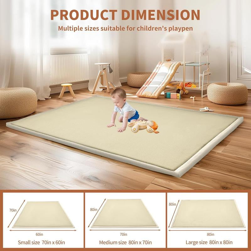 Slsy Baby Play Mat 1.4" Thick Memory Foam Nursery Rug Area Rug Yoga Mat Playmat Crawling Mat for Baby,Toddlers,Kids,Floor Mat Tatami Mat for Living Room with Non-Slip(Grey)