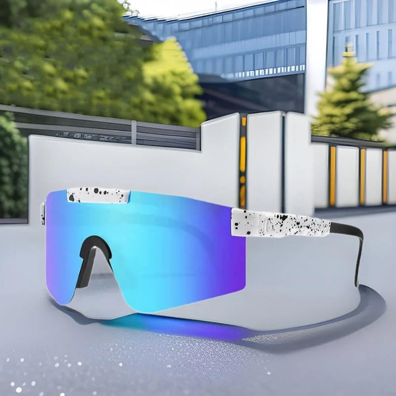 Trendy Sports Sunglasses - Polarised UV400 Mirrored Lens, Windproof & Dustproof for Outdoor Activities - Cycling, Running, Hiking & Driving - Unisex for Women and Men, C12 Tiktokshopbacktoschool Protection Shade Sporty Goggles