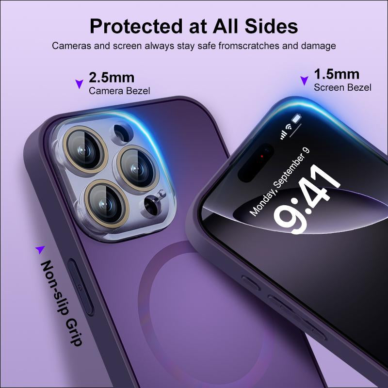 Magsafe Magnetic Case for Iphone 16 Pro Max 15 14 Shockproof Durable Wireless Charging Compatible Slim Design Impact Resistant Anti-Scratch Anti-Drop Protection Premium Black Case