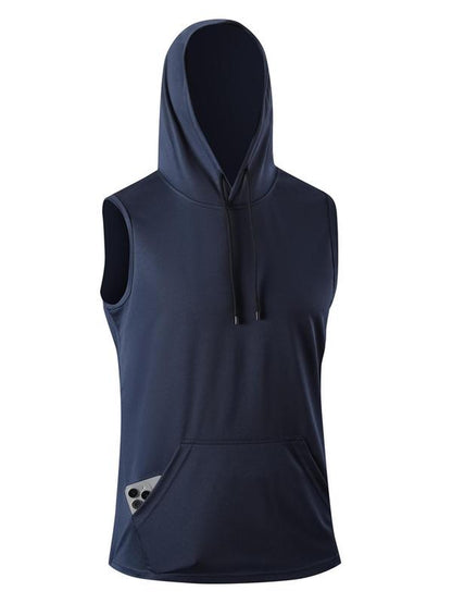Men'S Plain Hooded Vests, Regular Fit Sporty Sleeveless Hoodie Vest for Running Gym Workout, Casual Men'S Top for All Seasons, Singlet