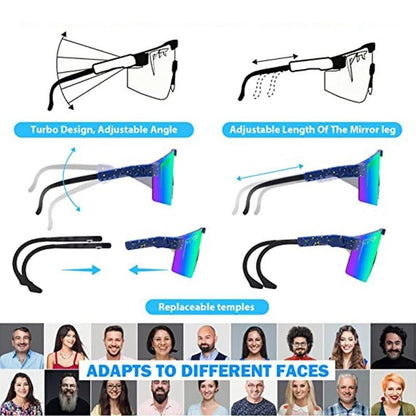 Trendy Sports Sunglasses - Polarised UV400 Mirrored Lens, Windproof & Dustproof for Outdoor Activities - Cycling, Running, Hiking & Driving - Unisex for Women and Men, C12 Tiktokshopbacktoschool Protection Shade Sporty Goggles