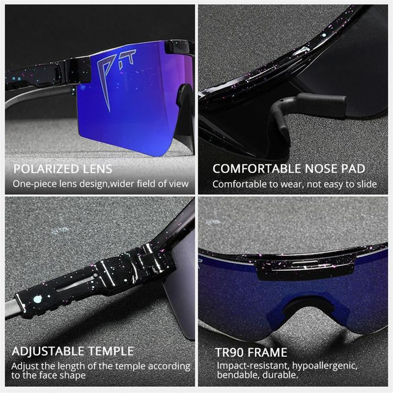 Trendy Sports Sunglasses - Polarised UV400 Mirrored Lens, Windproof & Dustproof for Outdoor Activities - Cycling, Running, Hiking & Driving - Unisex for Women and Men, C12 Tiktokshopbacktoschool Protection Shade Sporty Goggles