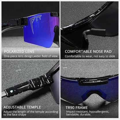 Trendy Sports Sunglasses - Polarised UV400 Mirrored Lens, Windproof & Dustproof for Outdoor Activities - Cycling, Running, Hiking & Driving - Unisex for Women and Men, C12 Tiktokshopbacktoschool Protection Shade Sporty Goggles