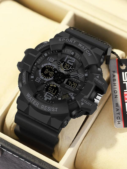 Men'S Sportive Digital Analog Quartz Watch, Fashionable Digital Watch with Alarm Mode, Trendy Watch for Daily Life