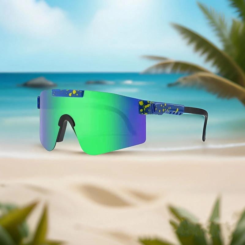 Trendy Sports Sunglasses - Polarised UV400 Mirrored Lens, Windproof & Dustproof for Outdoor Activities - Cycling, Running, Hiking & Driving - Unisex for Women and Men, C12 Tiktokshopbacktoschool Protection Shade Sporty Goggles
