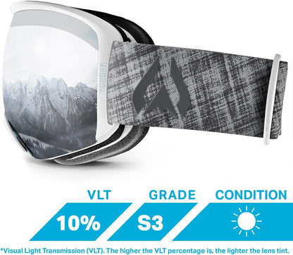 Wildhorn Cristo Ski Goggles Men Women 100% UV Anti-Fog OTG Snowboard Goggles- US Ski Team Official Supplier- Snow Goggles