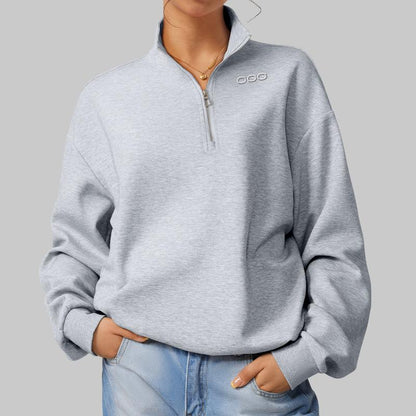 OQQ Women’S Athleisure Half-Zip Mock Neck Fall Long Sleeve Comfy Relaxed Casual Sweatshirts – Casual Lightweight Pullover Tops
