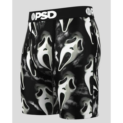 PSD Men'S Ghostface Dark Boxer Brief - Standard Length 7 Inch Inseam, Soft and Breathable Poly Blend Fabric