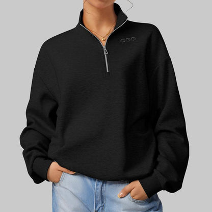 OQQ Women’S Athleisure Half-Zip Mock Neck Fall Long Sleeve Comfy Relaxed Casual Sweatshirts – Casual Lightweight Pullover Tops
