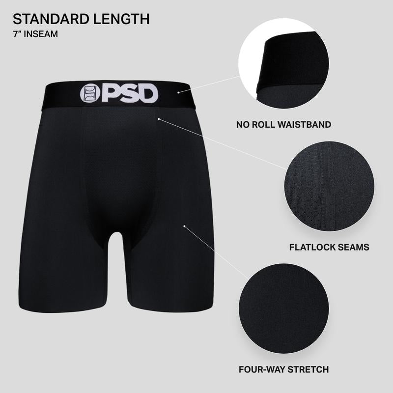 PSD Men'S Ghostface Dark Boxer Brief - Standard Length 7 Inch Inseam, Soft and Breathable Poly Blend Fabric
