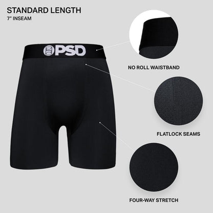 PSD Men'S Ghostface Dark Boxer Brief - Standard Length 7 Inch Inseam, Soft and Breathable Poly Blend Fabric
