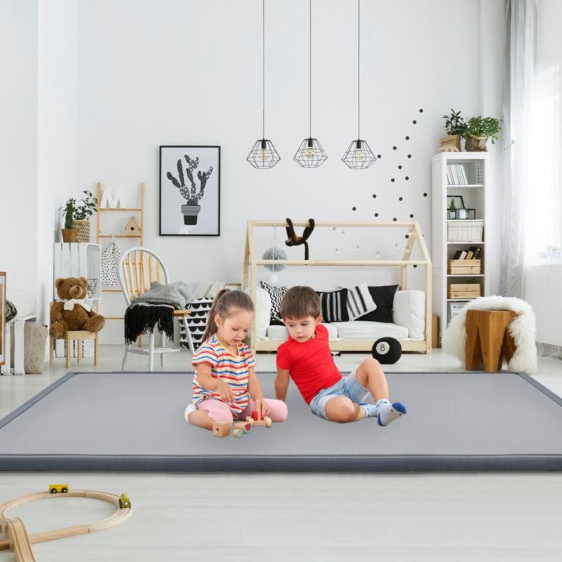 Slsy Baby Play Mat 1.4" Thick Memory Foam Nursery Rug Area Rug Yoga Mat Playmat Crawling Mat for Baby,Toddlers,Kids,Floor Mat Tatami Mat for Living Room with Non-Slip(Grey)