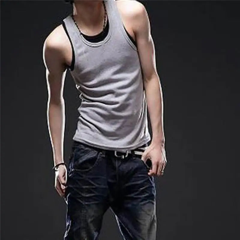 Men's Breathable Polyester Gym Tank Top for Training