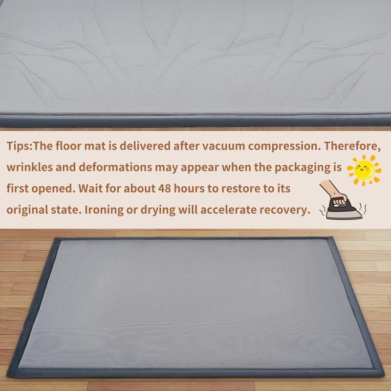 Slsy Baby Play Mat 1.4" Thick Memory Foam Nursery Rug Area Rug Yoga Mat Playmat Crawling Mat for Baby,Toddlers,Kids,Floor Mat Tatami Mat for Living Room with Non-Slip(Grey)