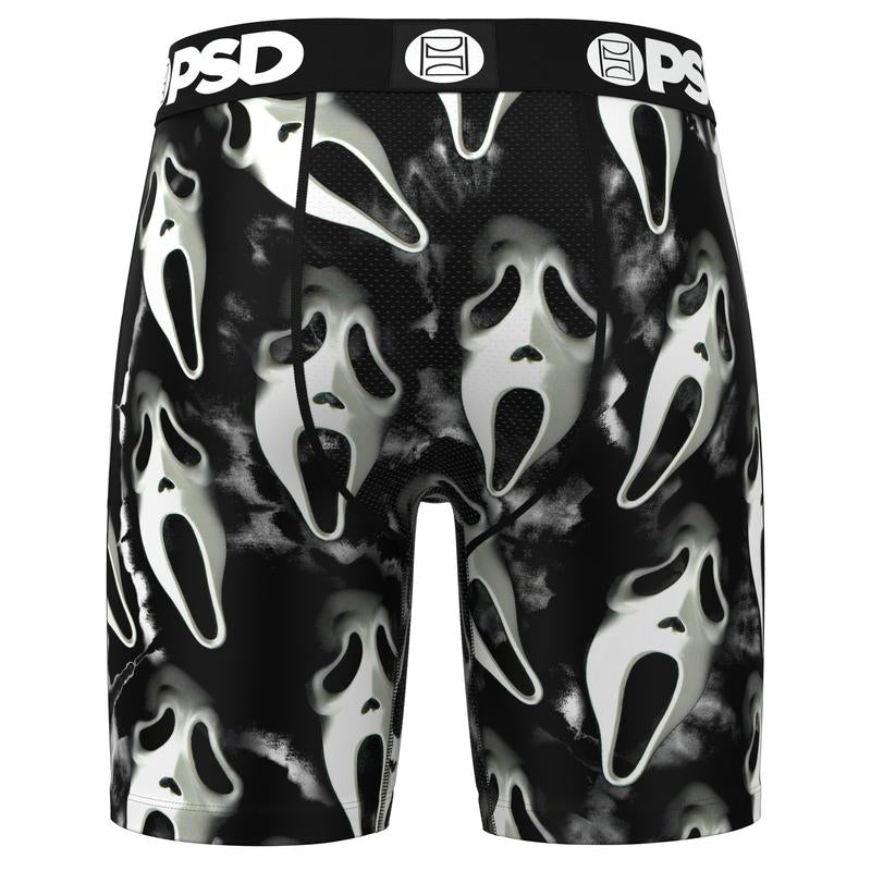PSD Men'S Ghostface Dark Boxer Brief - Standard Length 7 Inch Inseam, Soft and Breathable Poly Blend Fabric