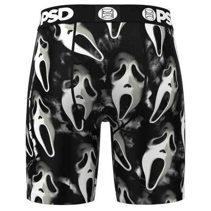 PSD Men'S Ghostface Dark Boxer Brief - Standard Length 7 Inch Inseam, Soft and Breathable Poly Blend Fabric