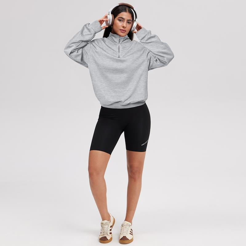 OQQ Women’S Athleisure Half-Zip Mock Neck Fall Long Sleeve Comfy Relaxed Casual Sweatshirts – Casual Lightweight Pullover Tops