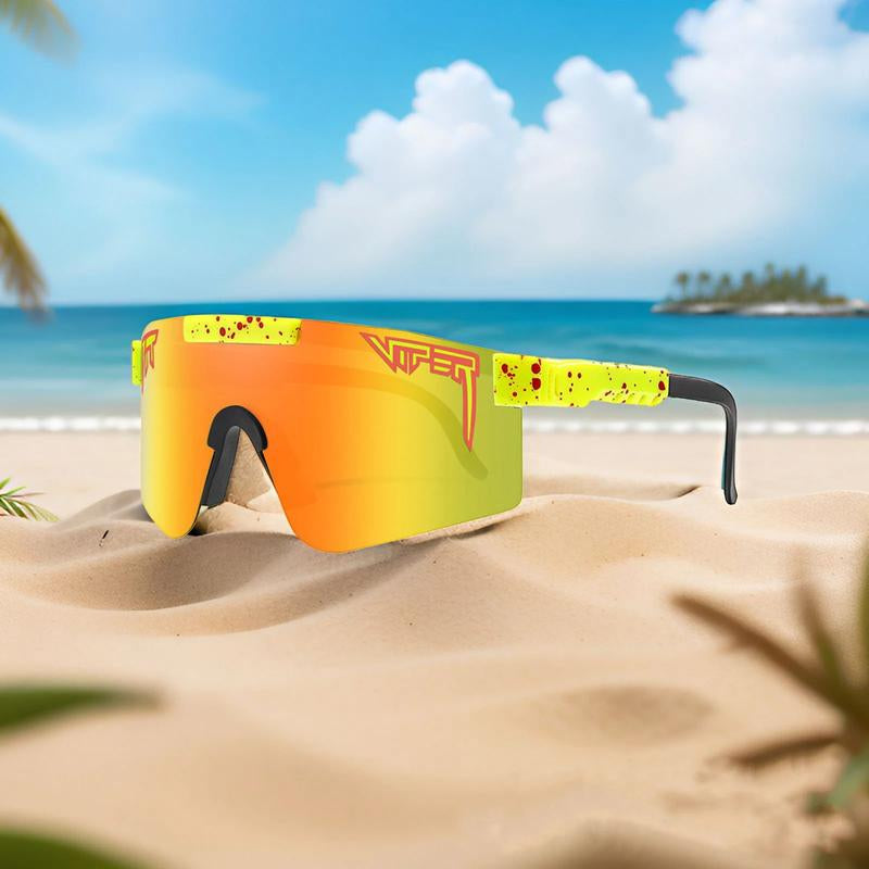 Trendy Sports Sunglasses - Polarised UV400 Mirrored Lens, Windproof & Dustproof for Outdoor Activities - Cycling, Running, Hiking & Driving - Unisex for Women and Men, C12 Tiktokshopbacktoschool Protection Shade Sporty Goggles