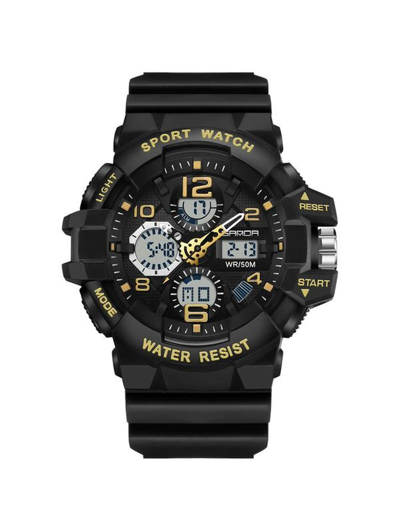 Men'S Sportive Digital Analog Quartz Watch, Fashionable Digital Watch with Alarm Mode, Trendy Watch for Daily Life