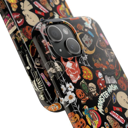Vintage Halloween Phone Case, Spooky Retro Collage Phone Case for Iphone 16 15 14 13 12 11 Pro Max XS, Ghost & Pumpkin Collage Tough Case, Waterproof, Durable Shockproof for Women & Men Phone Cover