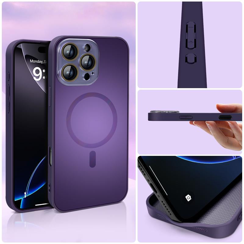 Magsafe Magnetic Case for Iphone 16 Pro Max 15 14 Shockproof Durable Wireless Charging Compatible Slim Design Impact Resistant Anti-Scratch Anti-Drop Protection Premium Black Case