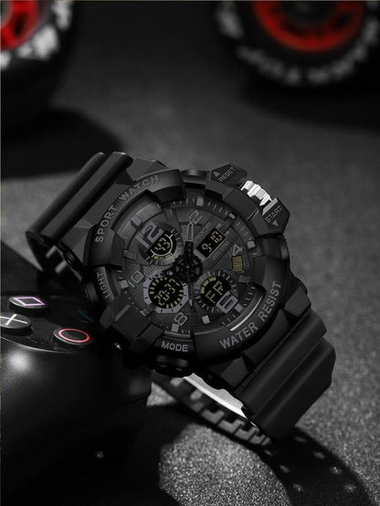 Men'S Sportive Digital Analog Quartz Watch, Fashionable Digital Watch with Alarm Mode, Trendy Watch for Daily Life