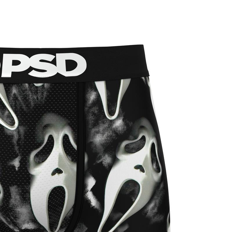 PSD Men'S Ghostface Dark Boxer Brief - Standard Length 7 Inch Inseam, Soft and Breathable Poly Blend Fabric