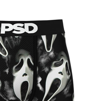 PSD Men'S Ghostface Dark Boxer Brief - Standard Length 7 Inch Inseam, Soft and Breathable Poly Blend Fabric