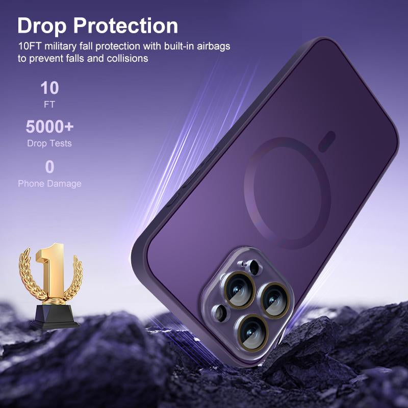 Magsafe Magnetic Case for Iphone 16 Pro Max 15 14 Shockproof Durable Wireless Charging Compatible Slim Design Impact Resistant Anti-Scratch Anti-Drop Protection Premium Black Case