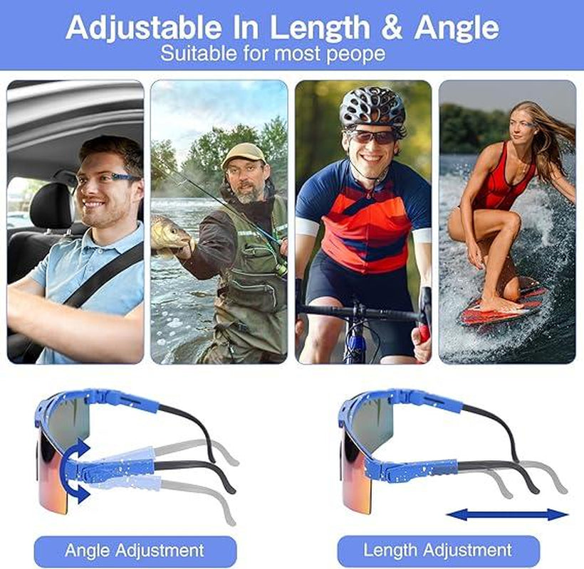 Trendy Sports Sunglasses - Polarised UV400 Mirrored Lens, Windproof & Dustproof for Outdoor Activities - Cycling, Running, Hiking & Driving - Unisex for Women and Men, C12 Tiktokshopbacktoschool Protection Shade Sporty Goggles