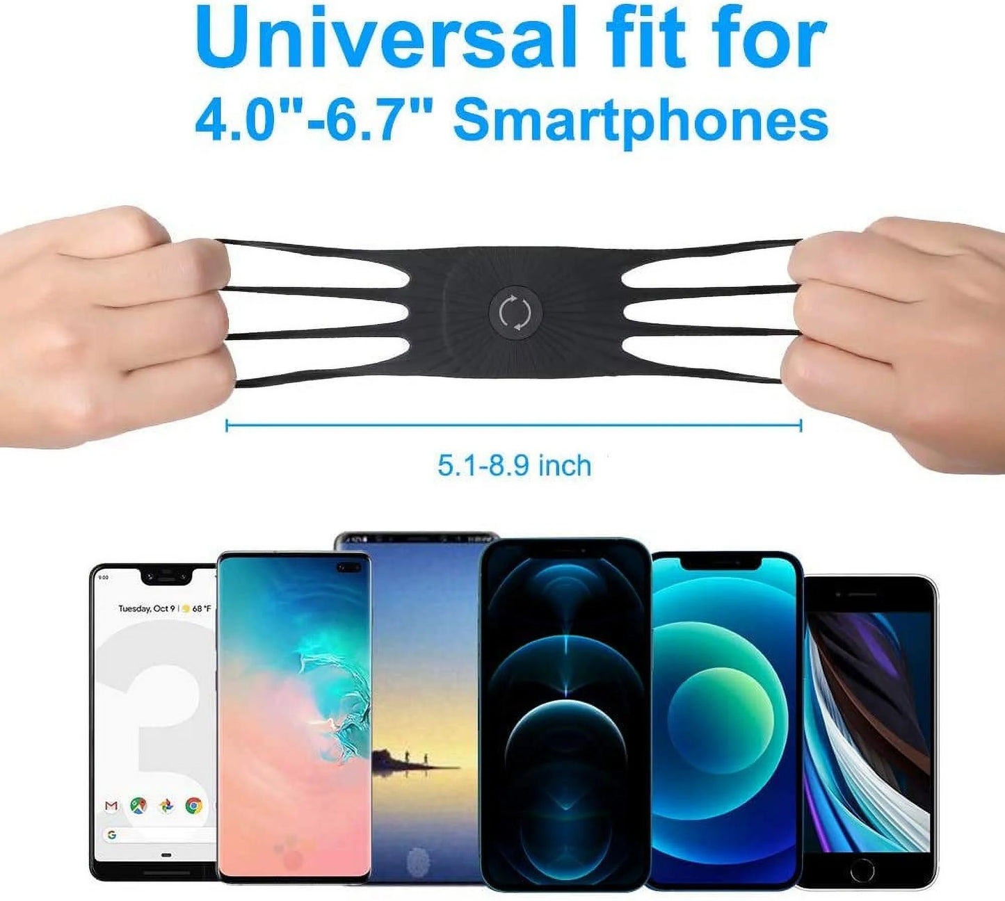 Phone Holder for Running Wristband, 360° Rotatable & Adjustable Cellphone Sports Band Case for Iphone Samsung Smartphones for Workout Exercise Fitness Gym Walking
