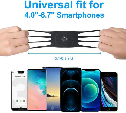 Phone Holder for Running Wristband, 360° Rotatable & Adjustable Cellphone Sports Band Case for Iphone Samsung Smartphones for Workout Exercise Fitness Gym Walking