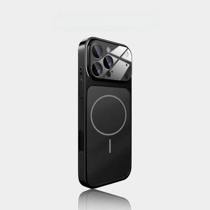 Suitable for IP 17 Pro Max Phone Case 14 Magnetic IP 16 Simple 13 Glass 15 Large Window Protective Cover High-Transparency Tempered Glass Magnetic Compatibility Anti-Drop Design